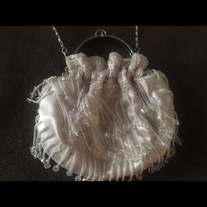 Vintage Satin Beaded Metal (small) evening bag